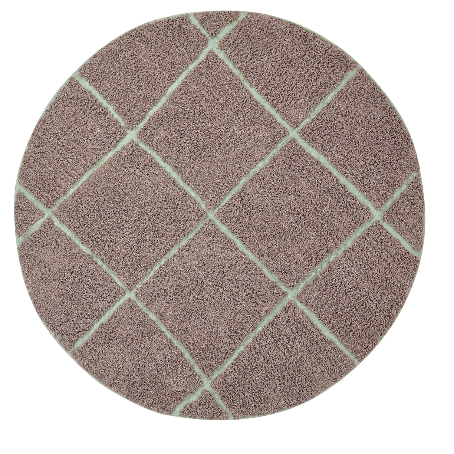 Rund matta - Bellevue Natural Cotton Shaggy (taupe/grön) (Storlek: Ø 240 cm)