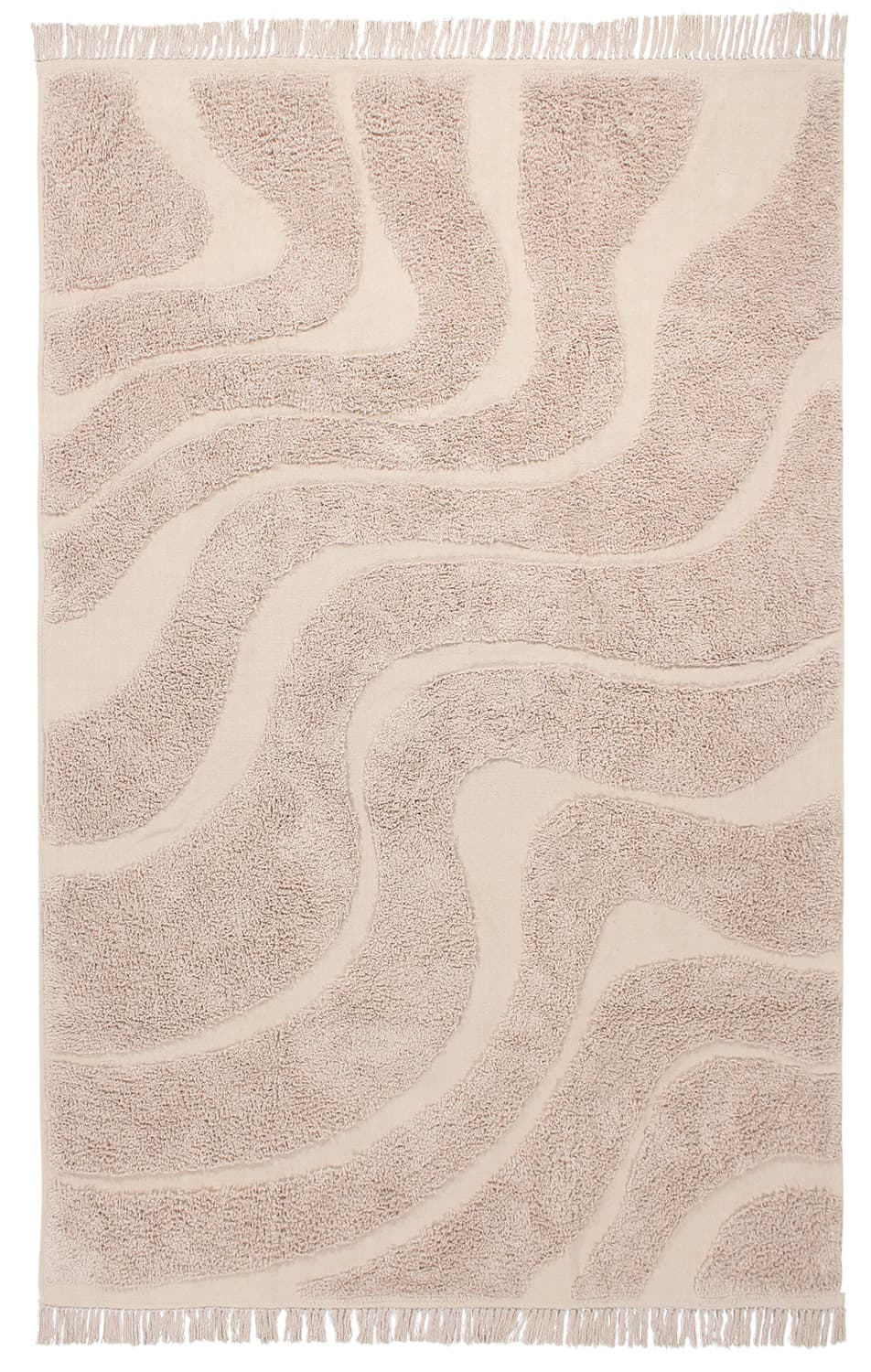 Ryamattor - Bonnie Natural Cotton Shaggy (beige) (Storlek: 80 x 250 cm)