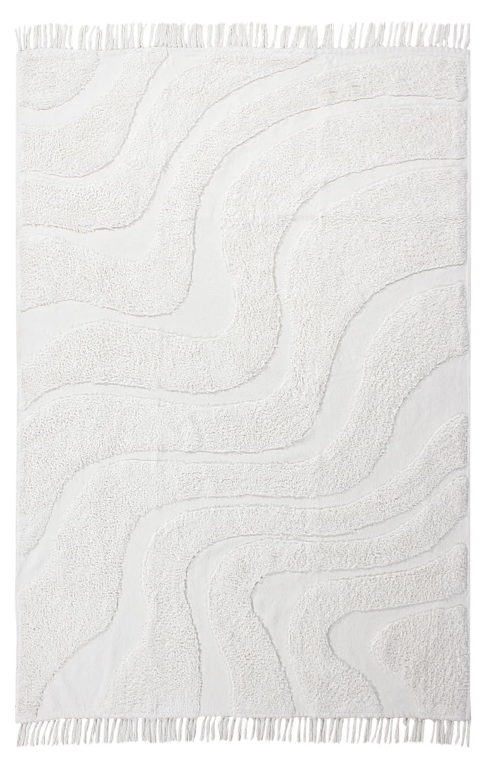 Ryamattor - Bonnie Natural Cotton Shaggy (offwhite) (Storlek: 80 x 250 cm)