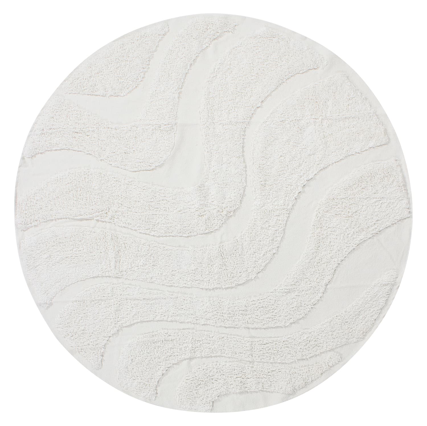 Rund matta - Bonnie Natural Cotton Shaggy (offwhite) (Storlek: Ø 200 cm)