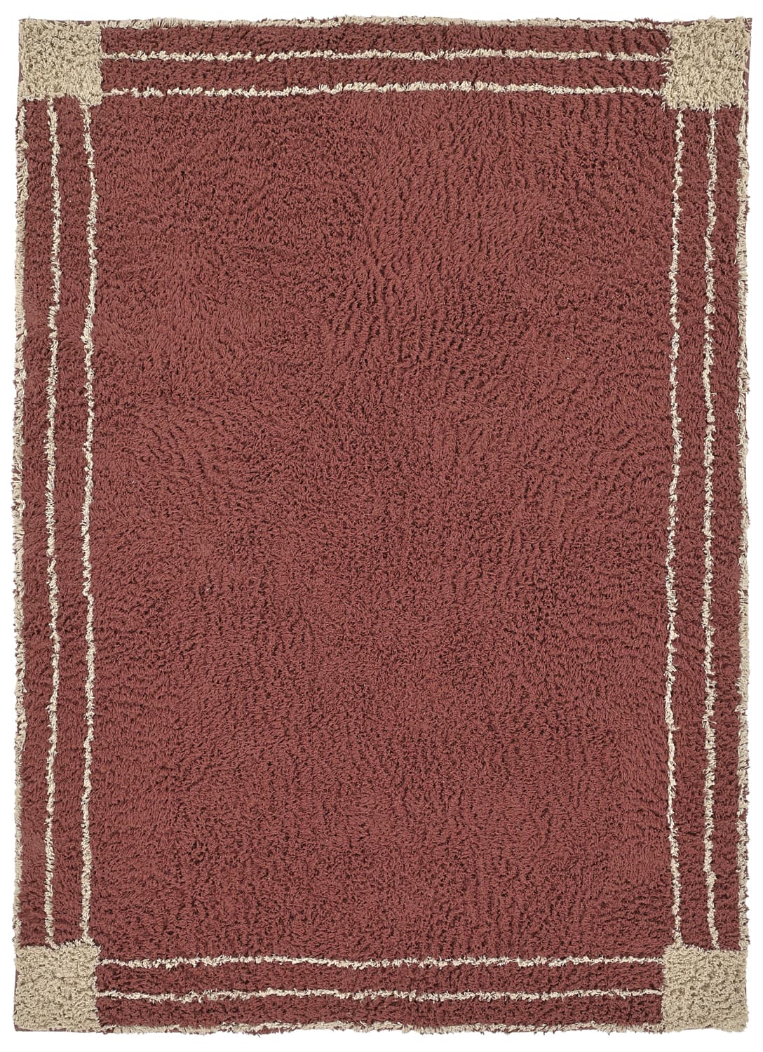 Ryamattor - Cataya Natural Cotton Shaggy (brun/beige) (Storlek: 80 x 150 cm)
