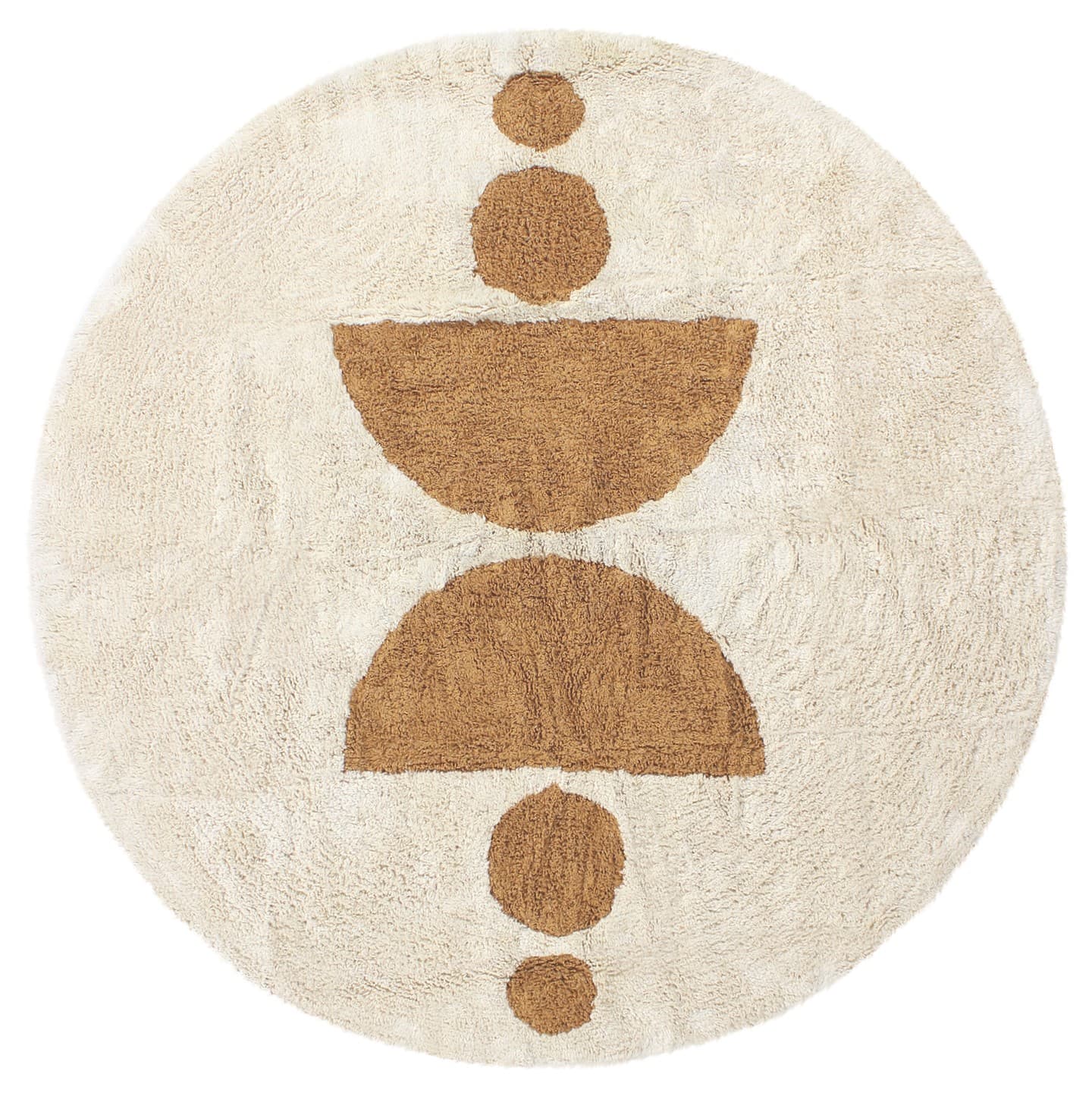 Rund matta - Cervia Natural Cotton Shaggy (beige) (Storlek: Ø 200 cm)