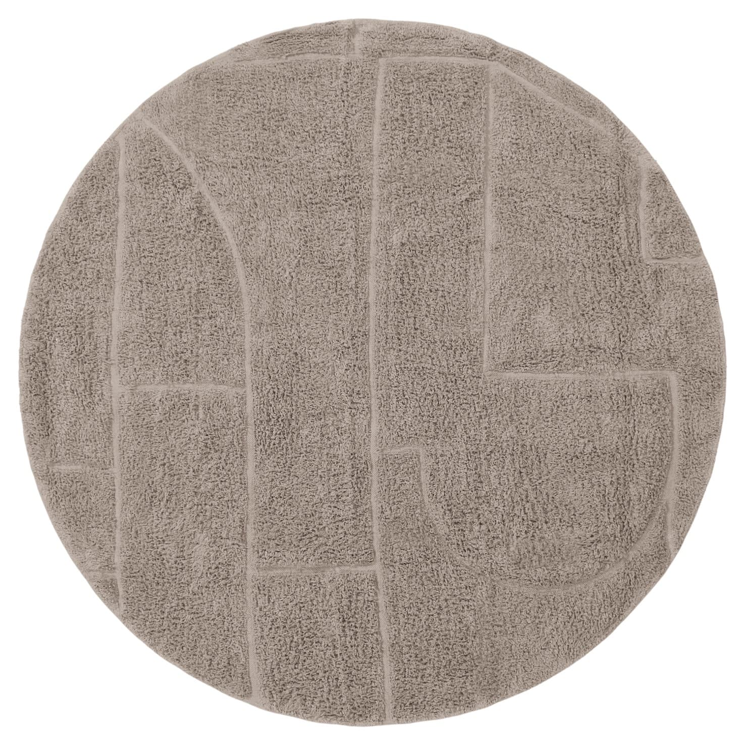 Rund matta - Cremona Natural Cotton Shaggy (taupe) (Storlek: Ø 200 cm)