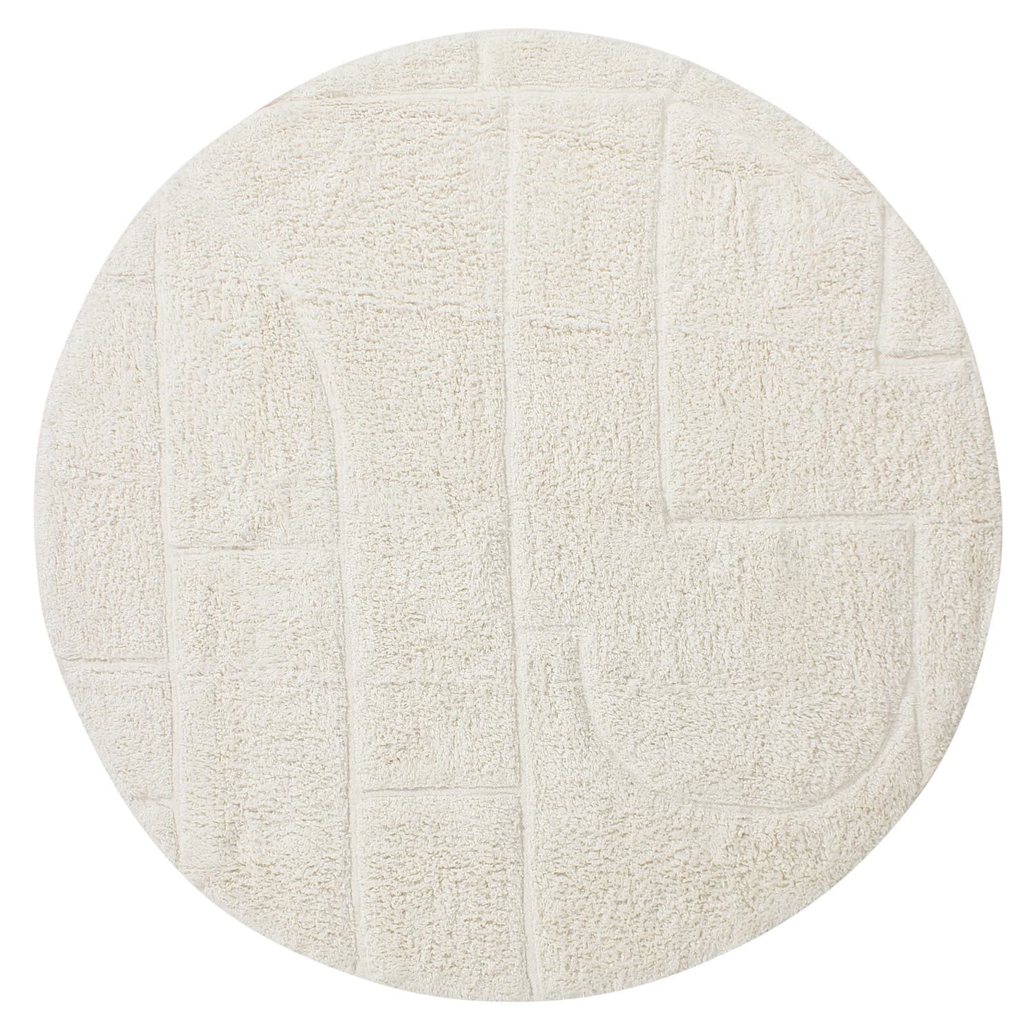 Rund matta - Cremona Natural Cotton Shaggy (offwhite) (Storlek: Ø 200 cm)