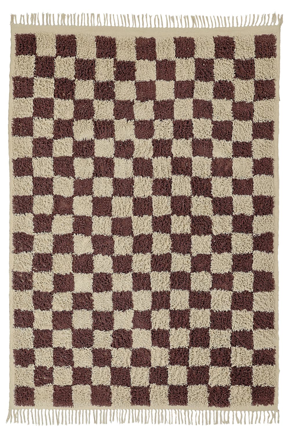 Ryamattor - Elsey Natural Cotton Shaggy (beige/brun) (Storlek: 200 x 290 cm)