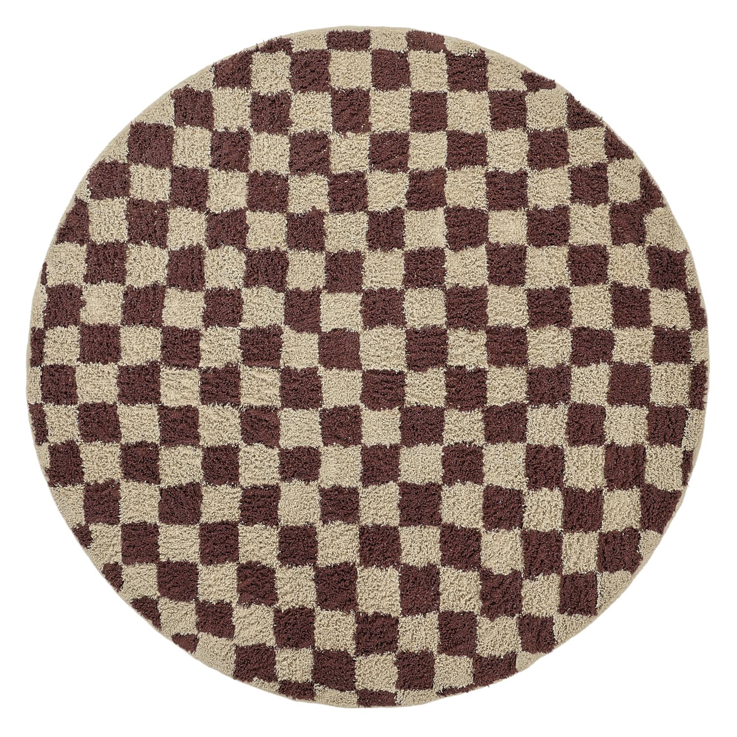Rund matta - Elsey Natural Cotton Shaggy (beige/brun) (Storlek: Ø 200 cm)