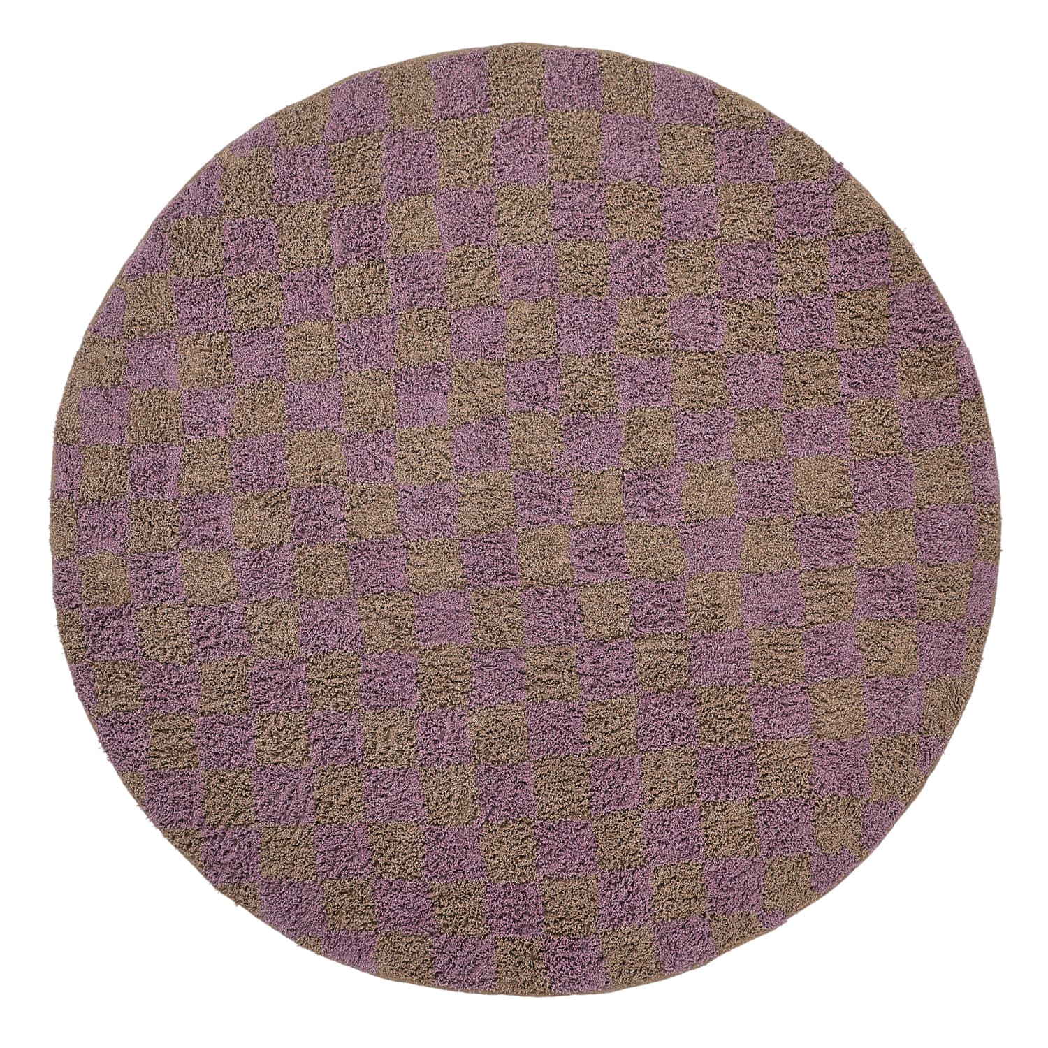 Rund matta - Elsey Natural Cotton Shaggy (brun/lila) (Storlek: Ø 200 cm)