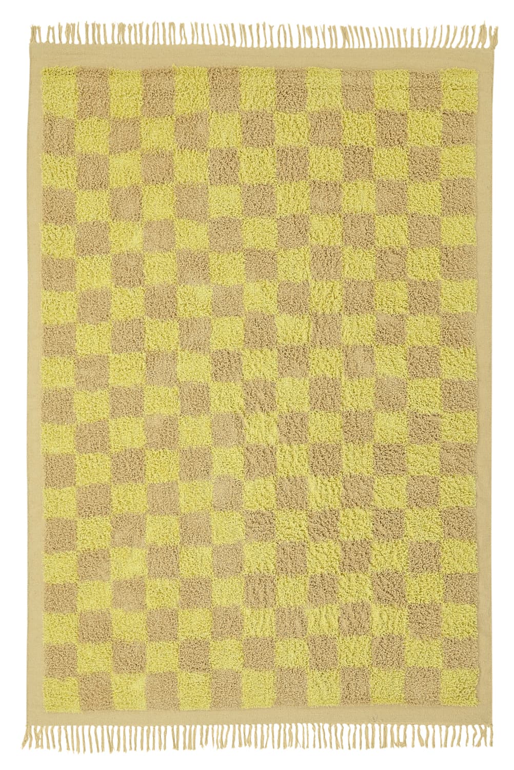 Ryamattor - Elsey Natural Cotton Shaggy (gul/beige) (Storlek: 80 x 150 cm)