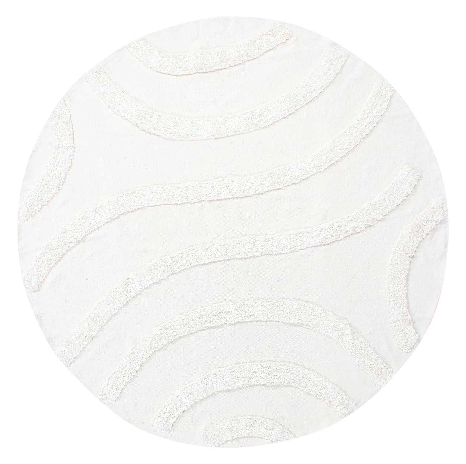 Rund matta - Emilia Natural Cotton Shaggy (offwhite) (Storlek: Ø 200 cm)