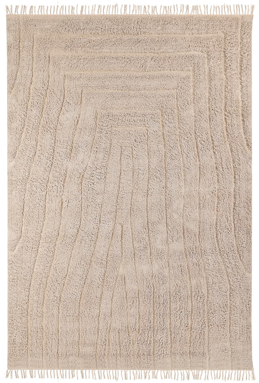 Ryamattor - Farley Natural Cotton Shaggy (beige) (Storlek: 200 x 290 cm)