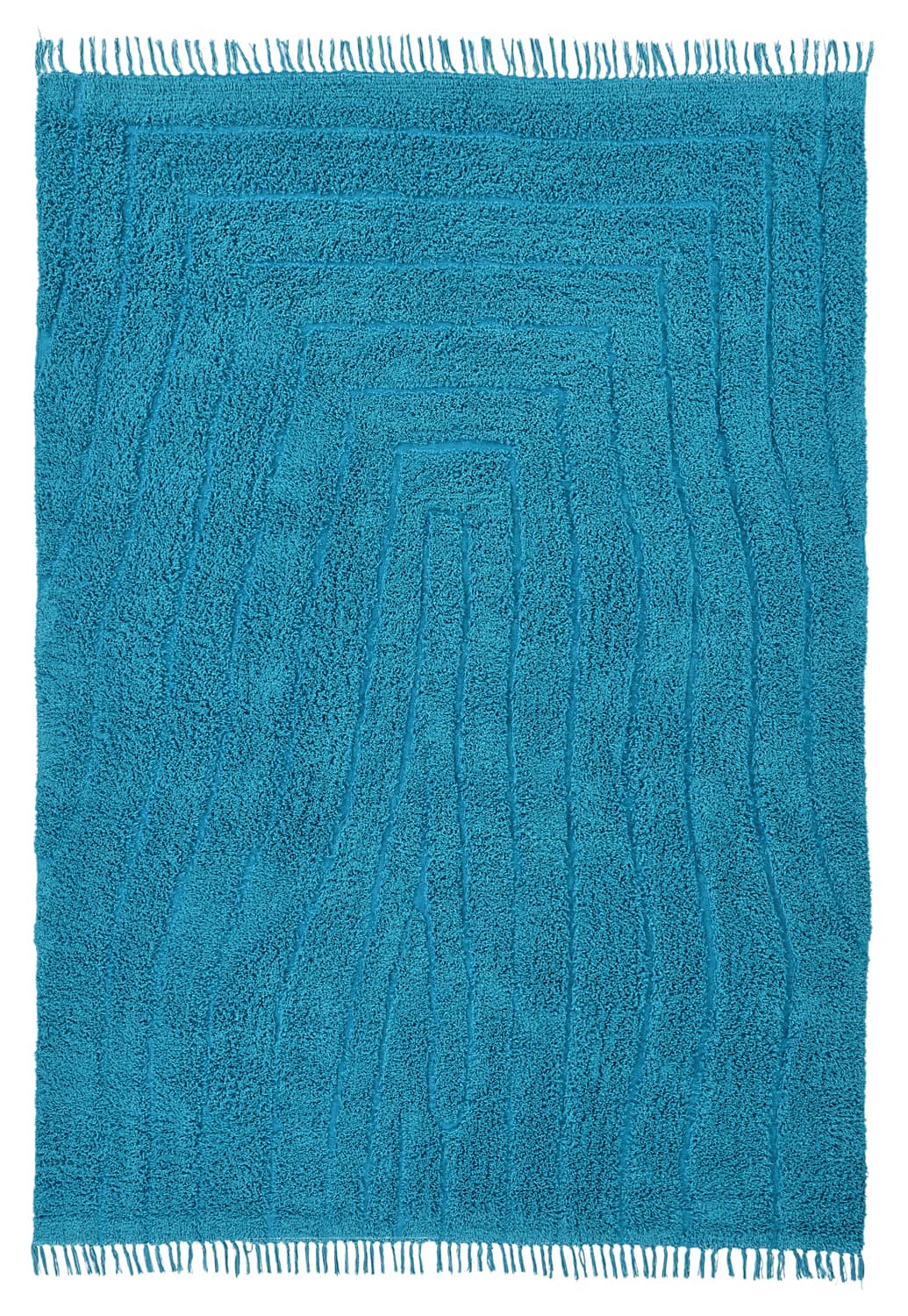 Ryamattor - Farley Natural Cotton Shaggy (turkos) (Storlek: 240 x 340 cm)