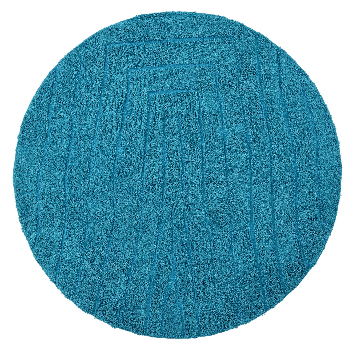 Rund matta - Farley Natural Cotton Shaggy (turkos) (Storlek: Ø 240 cm)