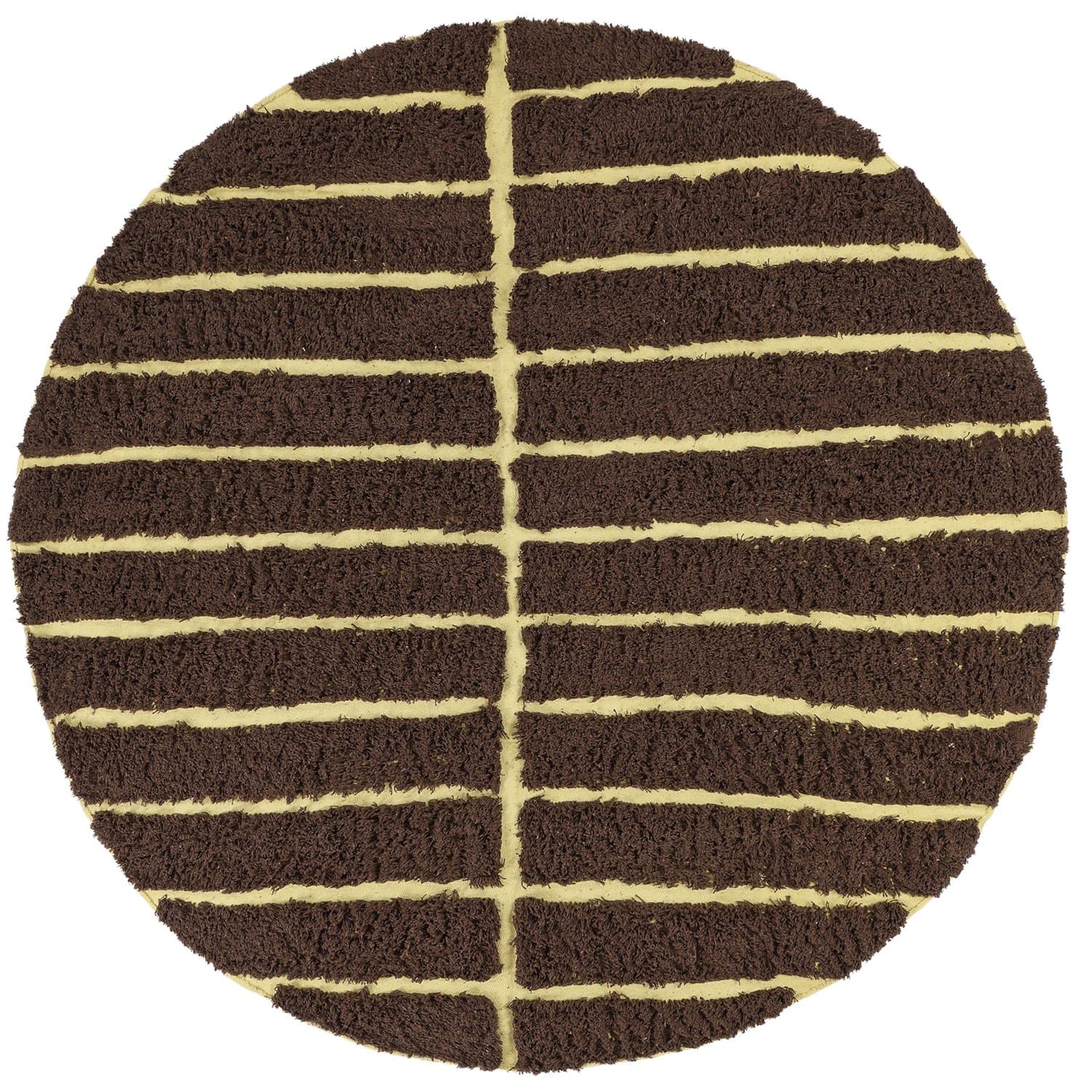 Rund Matta - Ikara Natural Cotton Shaggy (brun) (Storlek: Ø 200 cm)