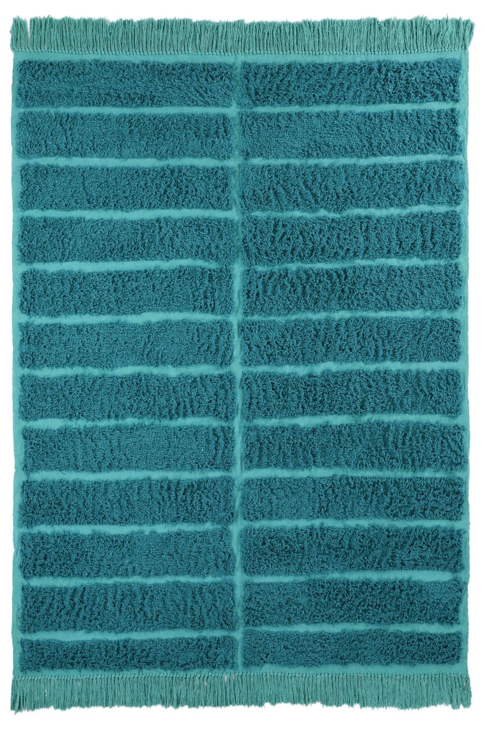 Ryamattor - Ikara Natural Cotton Shaggy (turkos) (Storlek: 80 x 150 cm)