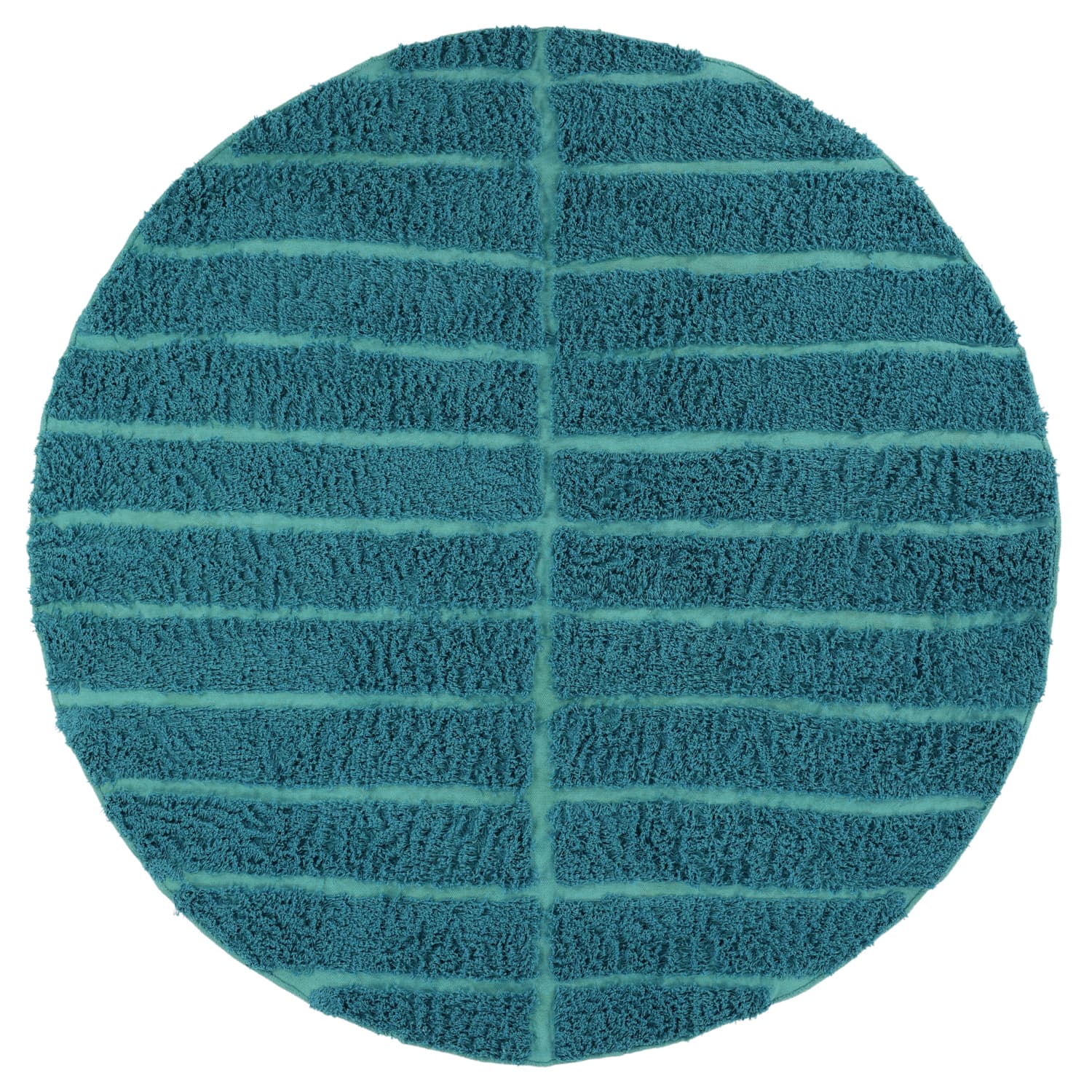 Rund Matta - Ikara Natural Cotton Shaggy (turkos) (Storlek: Ø 200 cm)