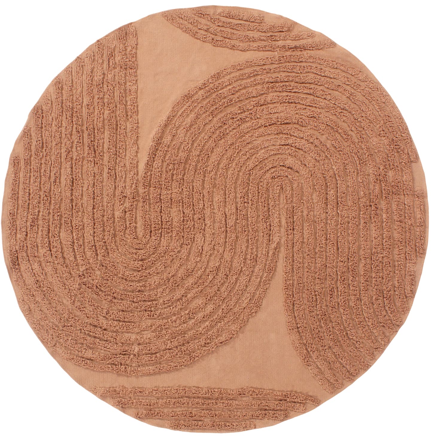 Rund matta - Jovie Natural Cotton Shaggy (terracotta) (Storlek: Ø 200 cm)