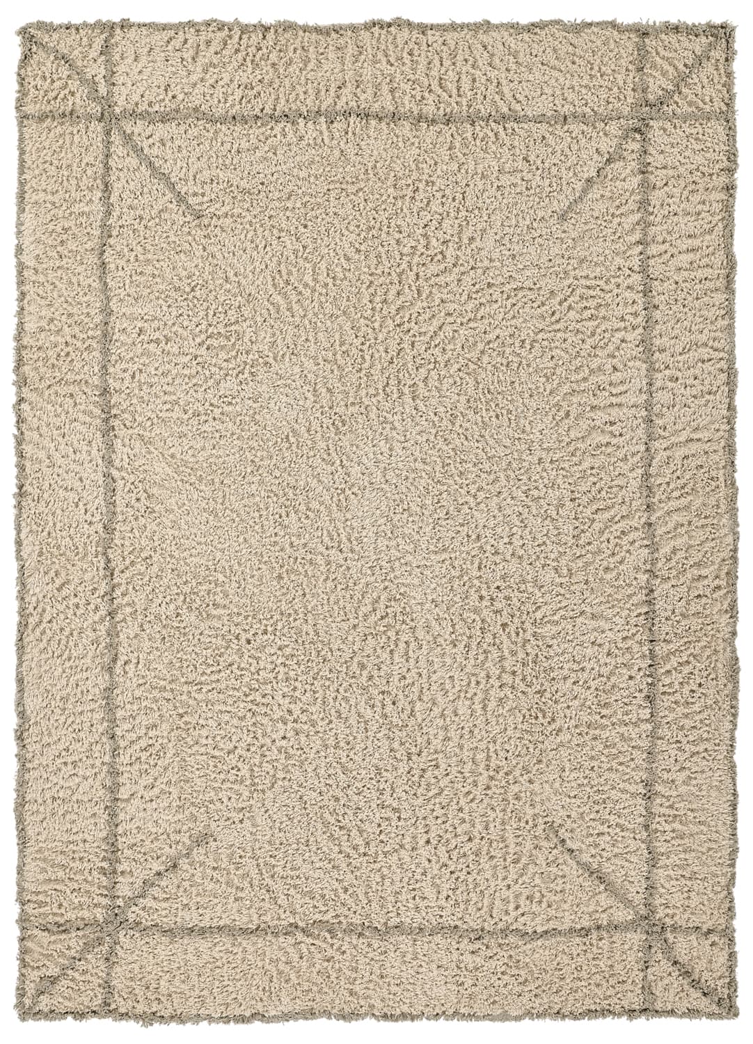 Ryamattor - Kairi Natural Cotton Shaggy (beige/taupe) (Storlek: 200 x 290 cm)
