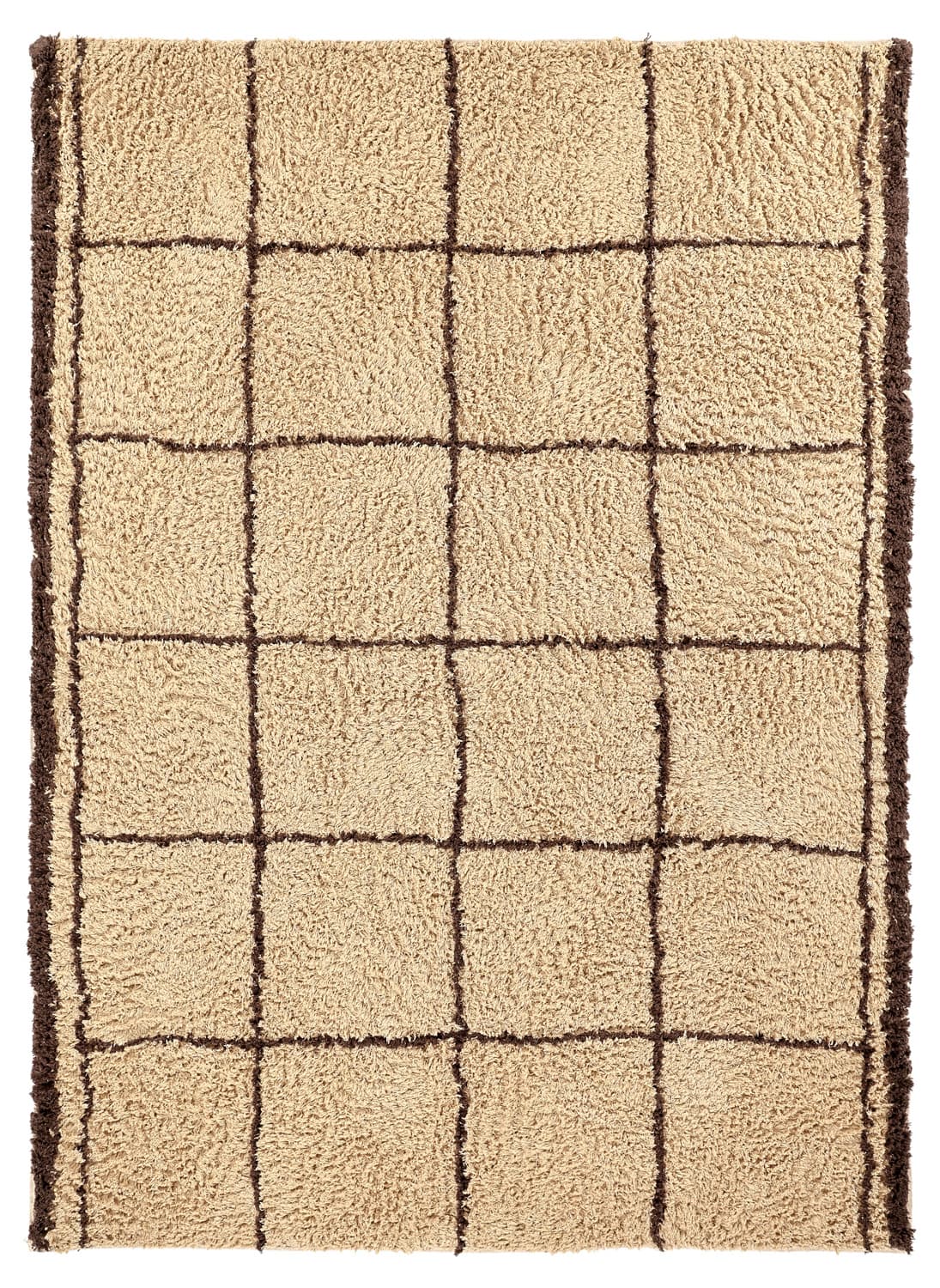 Ryamattor - Lana Natural Cotton Shaggy (beige/brun) (Storlek: 160 x 230 cm)