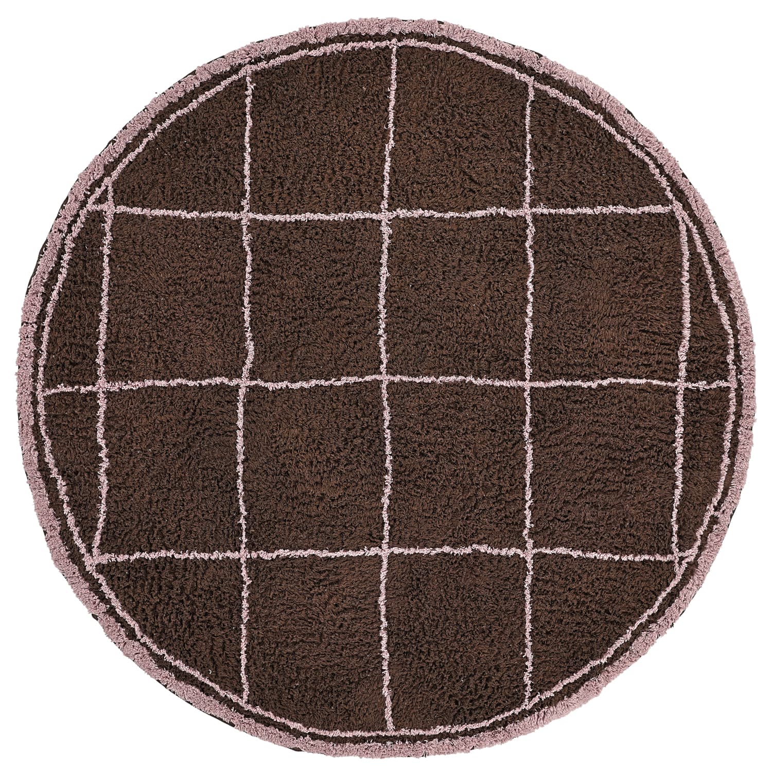 Rund Matta - Lana Natural Cotton Shaggy (brun) (Storlek: Ø 200 cm)