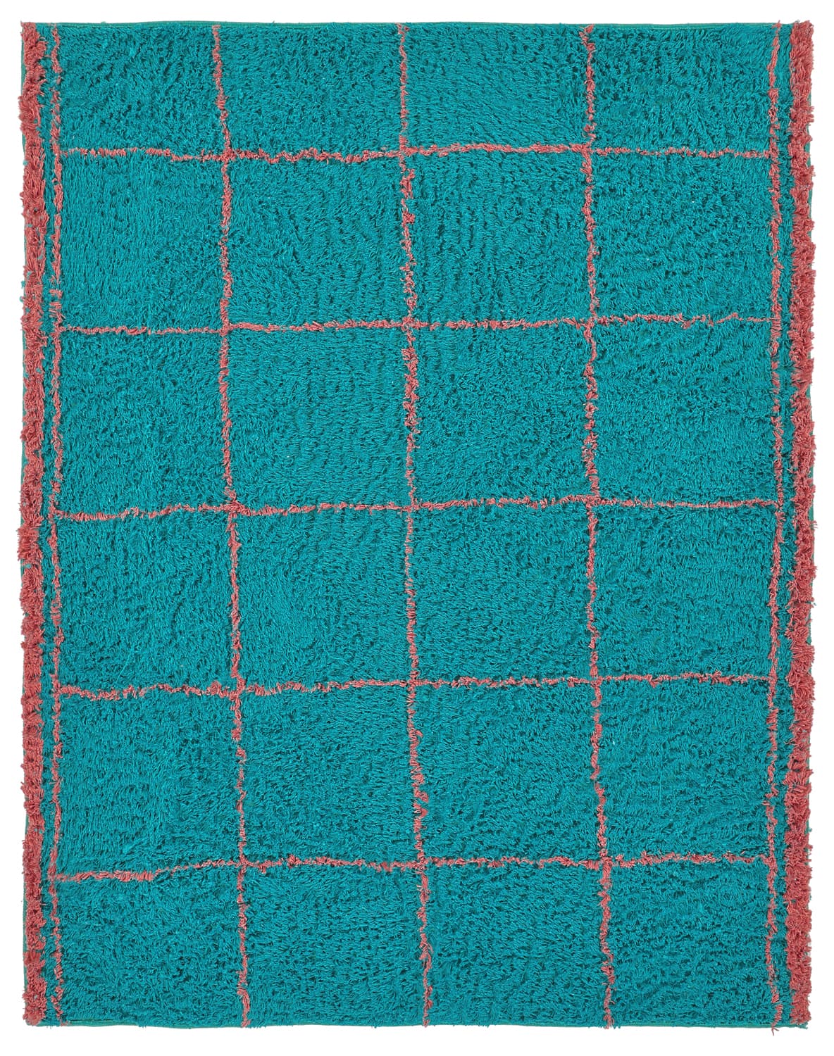 Ryamattor - Lana Natural Cotton Shaggy (turkos/rosa) (Storlek: 80 x 150 cm)