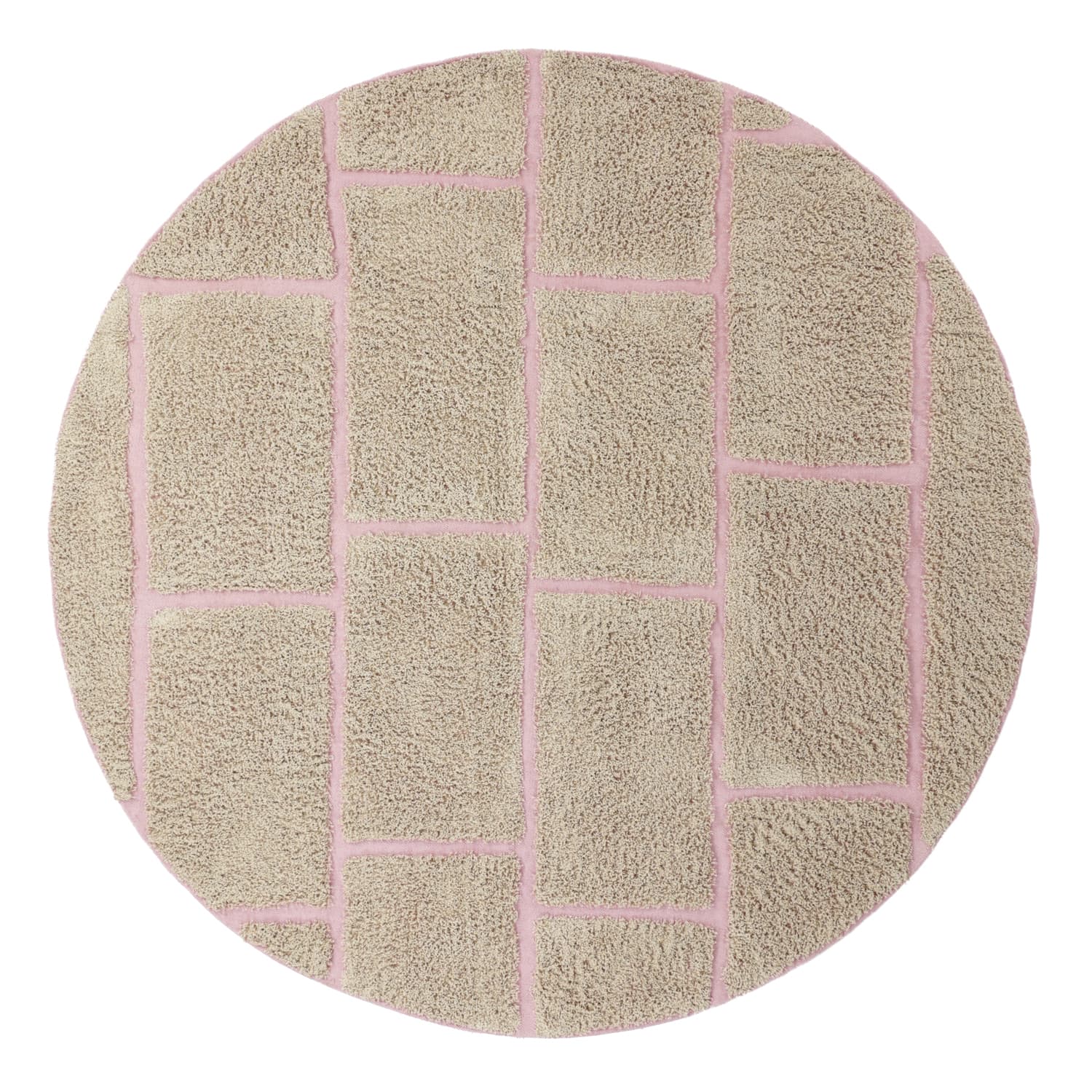 Rund matta - Lindley Natural Cotton Shaggy (beige/rosa) (Storlek: Ø 200 cm)