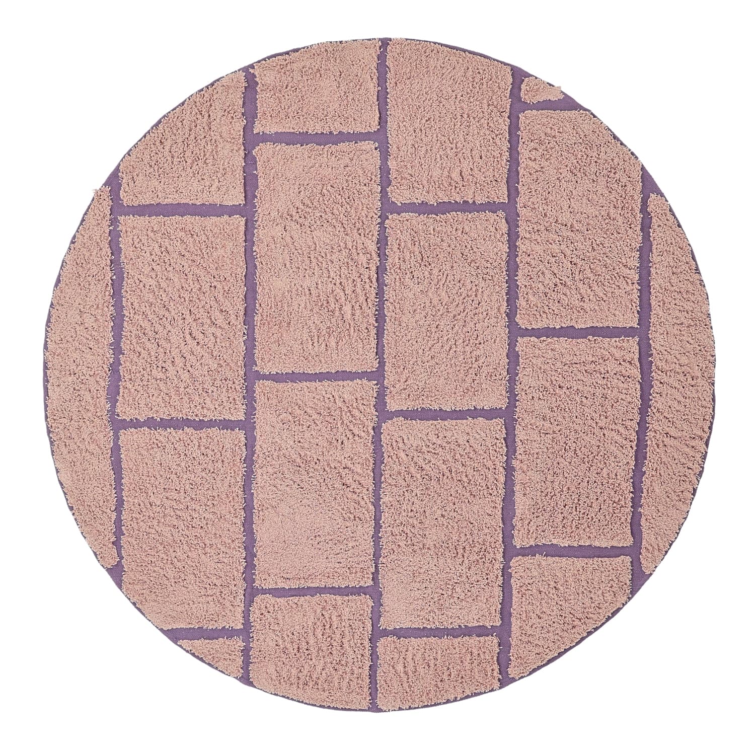 Rund matta - Lindley Natural Cotton Shaggy (rosa/lila) (Storlek: Ø 240 cm)