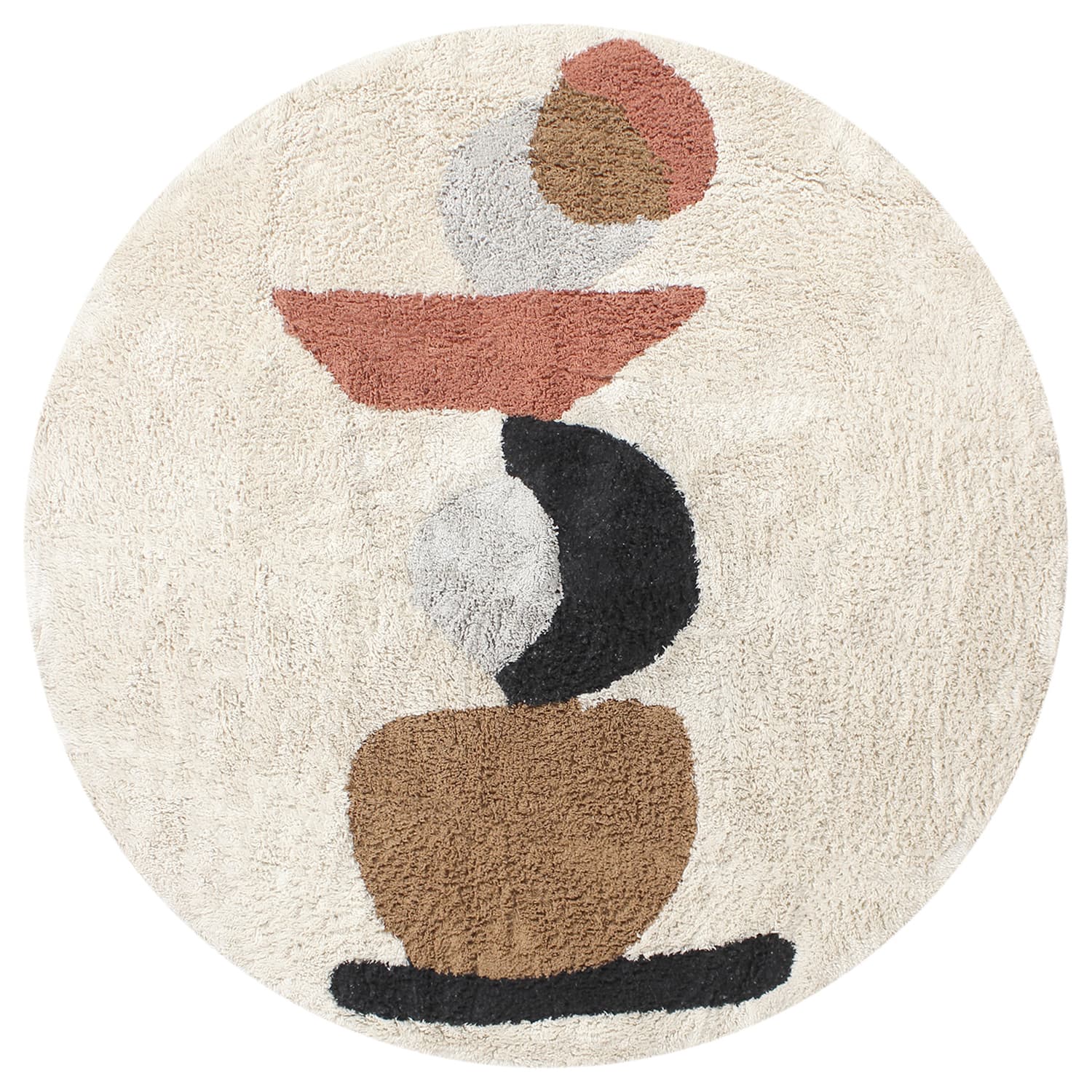 Rund matta - Mantona Natural Cotton Shaggy (multi) (Storlek: Ø 200 cm)
