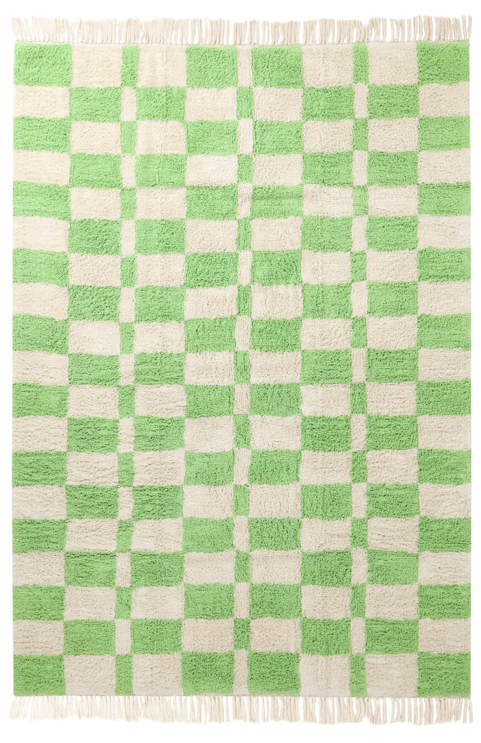 Ryamattor - Maranello Natural Cotton Shaggy (grön) (Storlek: 200 x 290 cm)