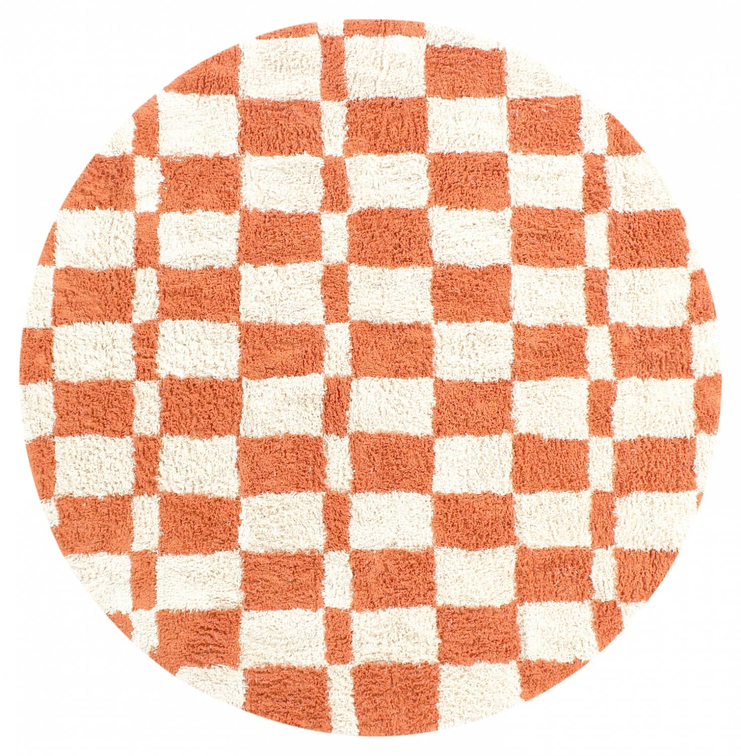 Rund matta - Maranello Natural Cotton Shaggy (orange) (Storlek: Ø 200 cm)
