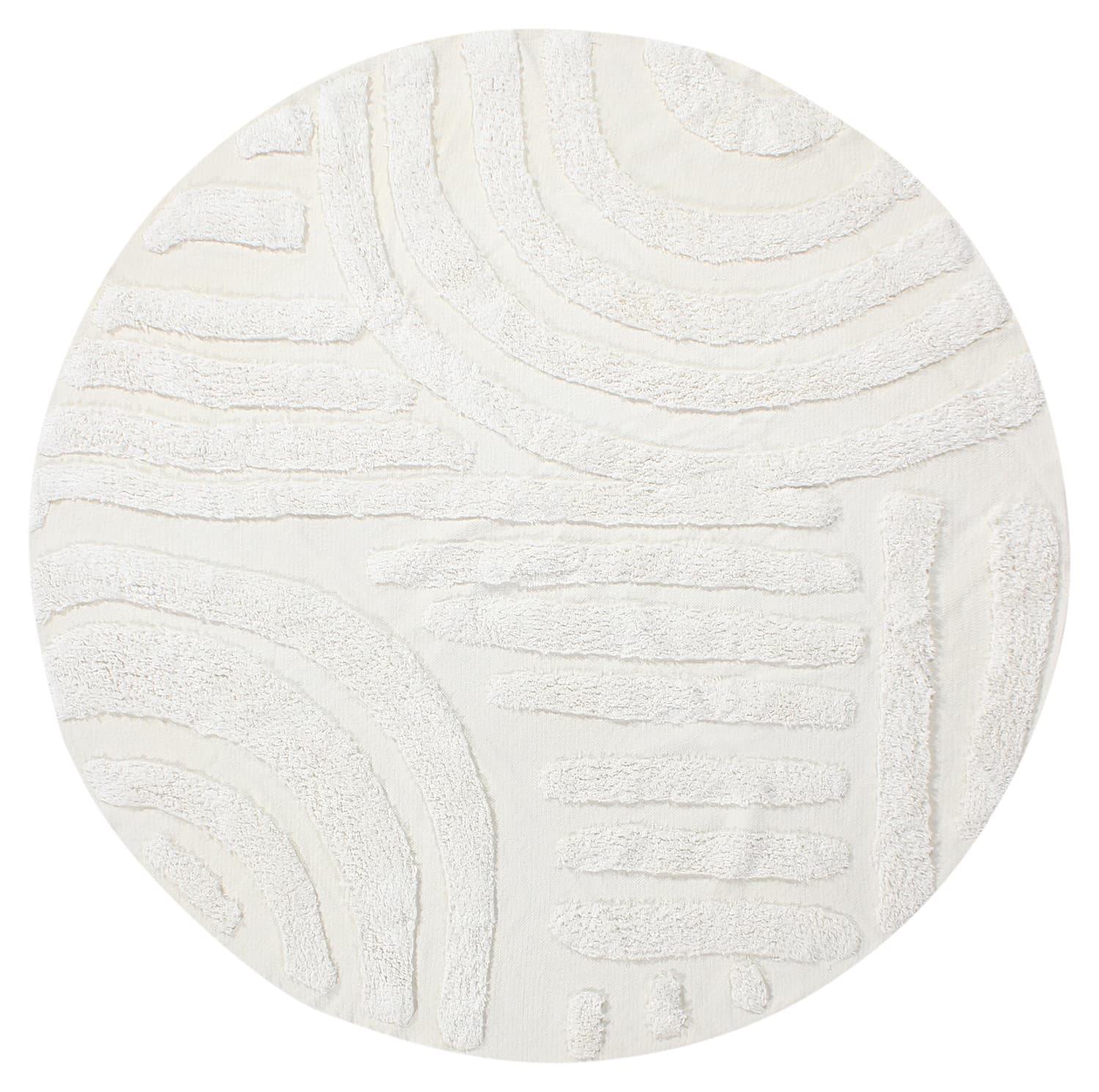 Rund matta - Margo Natural Cotton Shaggy (offwhite) (Storlek: Ø 200 cm)