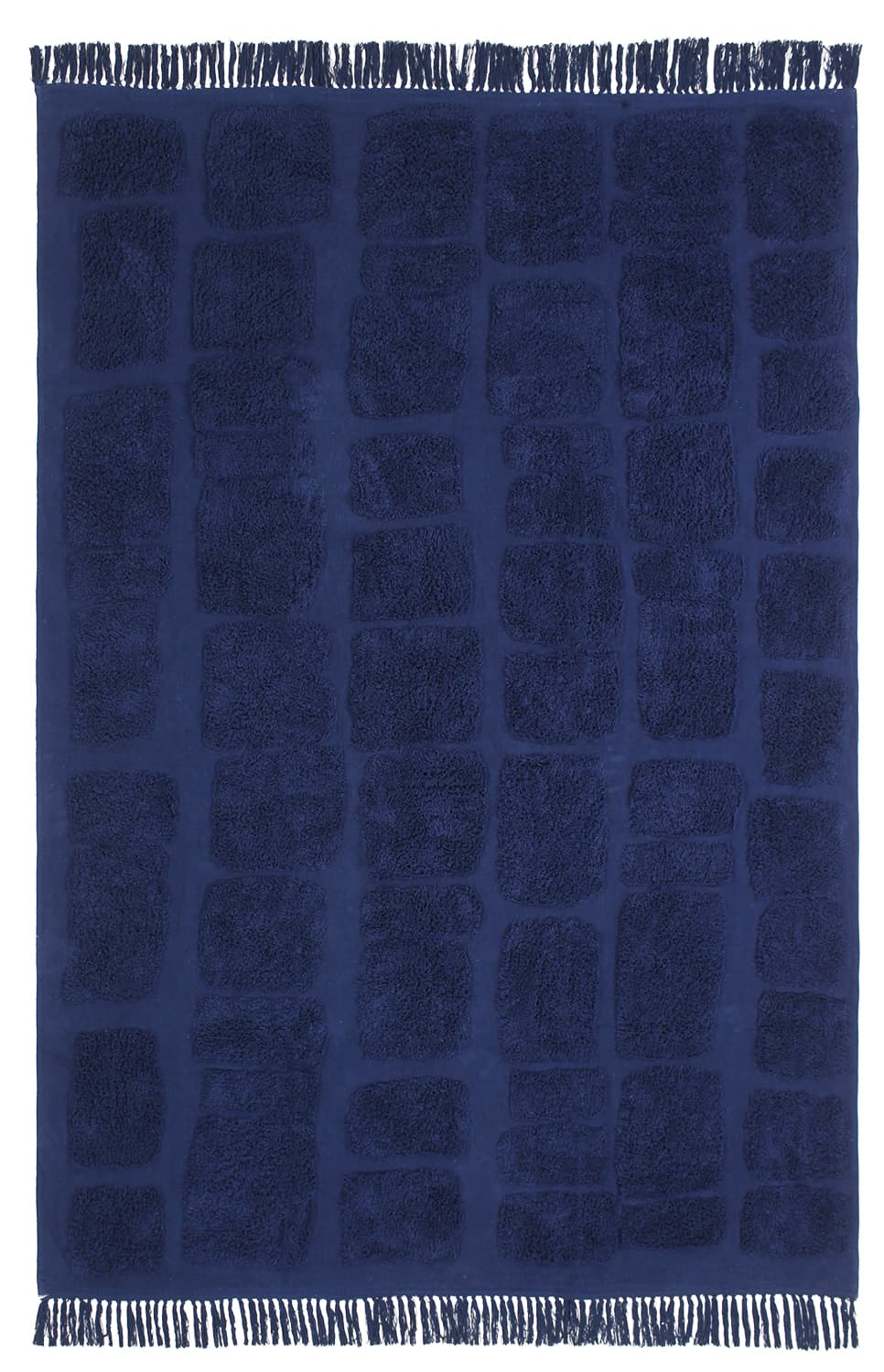 Ryamattor - Salem Natural Cotton Shaggy (mörkblå) (Storlek: 200 x 290 cm)