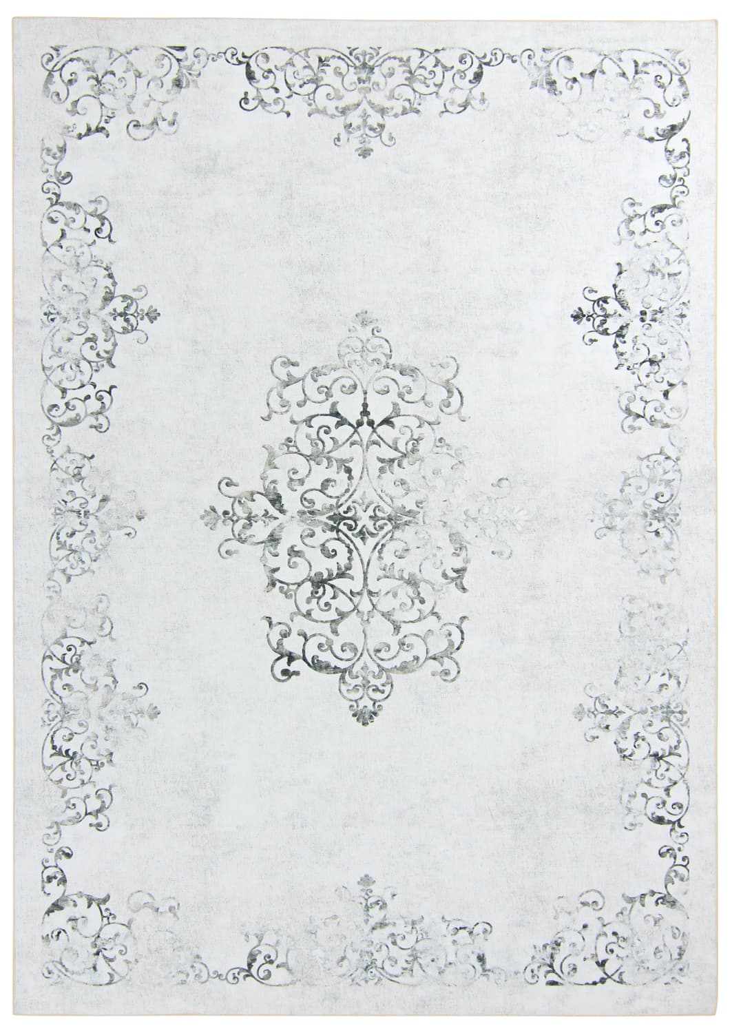 Wiltonmatta - Santi (vit/grå) (Storlek: 80 x 150 cm)