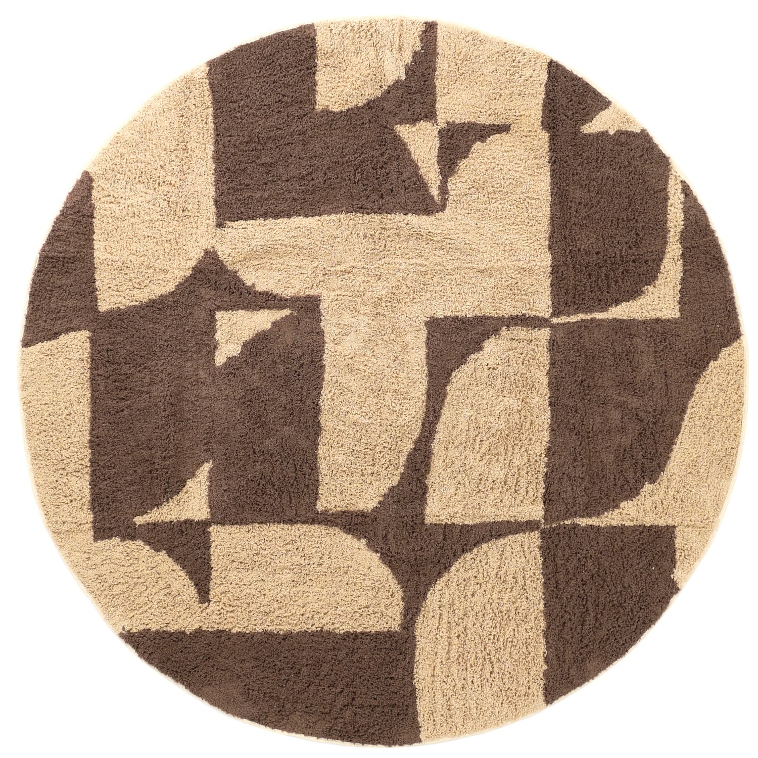 Rund matta - Siberia Natural Cotton Shaggy (beige/brun) (Storlek: Ø 200 cm)