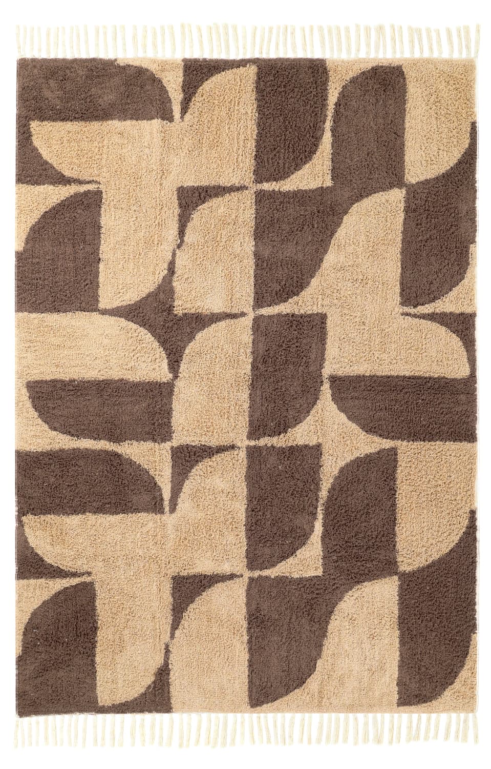 Ryamattor - Siberia Natural Cotton Shaggy (beige/brun) (Storlek: 160 x 230 cm)