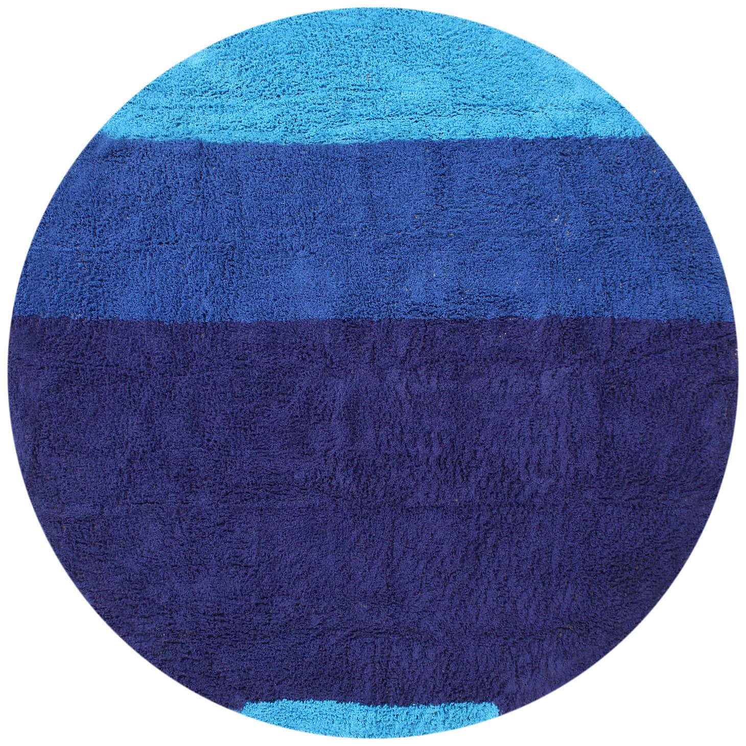 Rund matta - Taro Natural Cotton Shaggy (blå) (Storlek: Ø 200 cm)