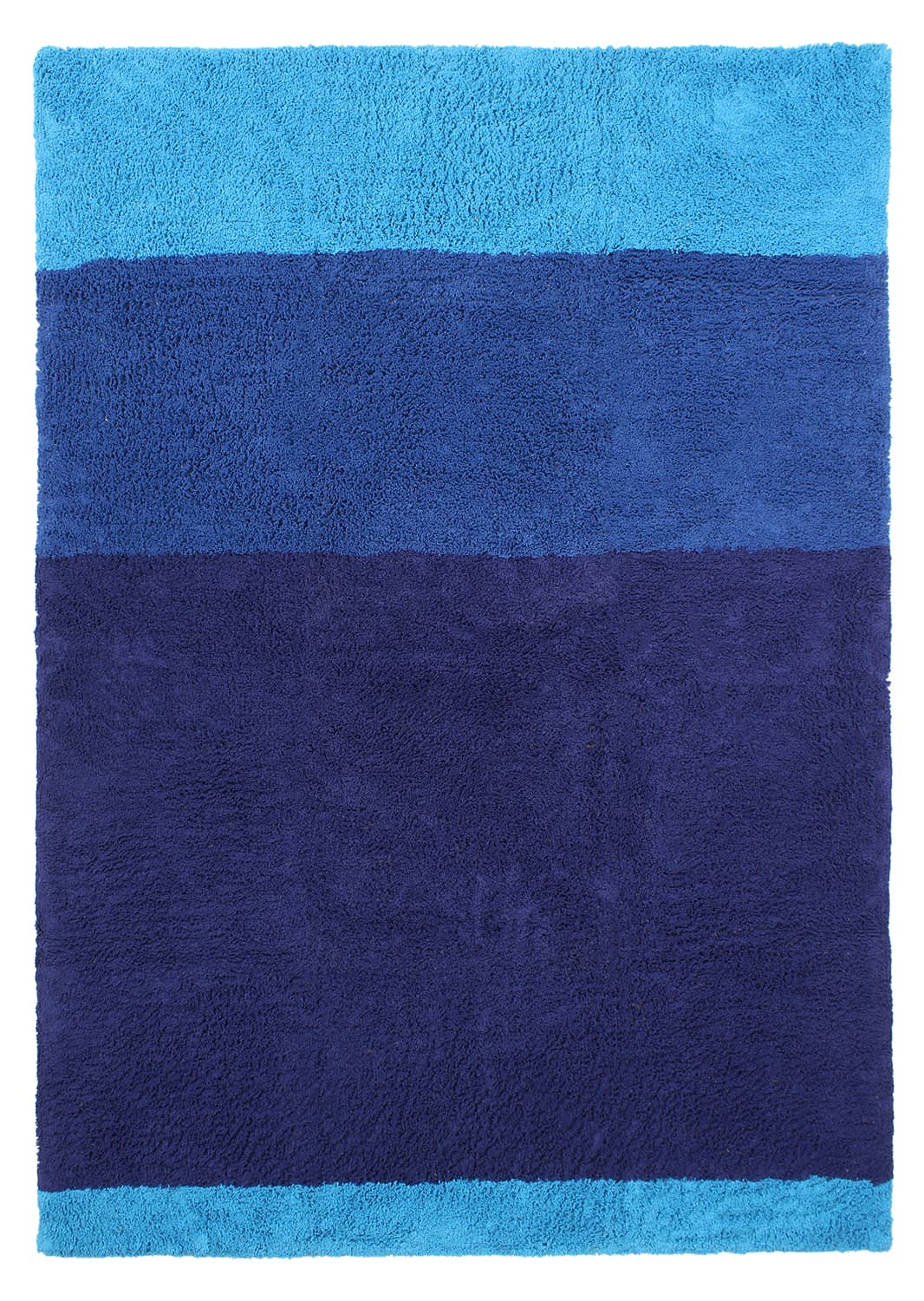 Ryamattor - Taro Natural Cotton Shaggy (blå) (Storlek: 240 x 340 cm)