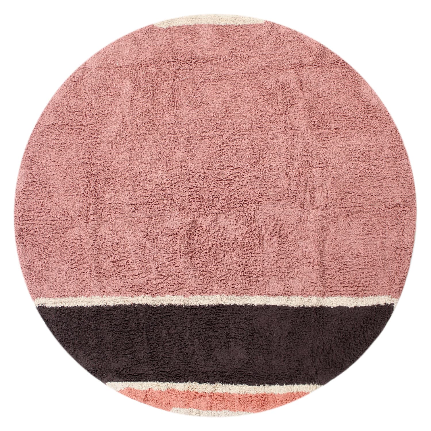 Rund matta - Vinci Natural Cotton Shaggy (rosa) (Storlek: Ø 200 cm)