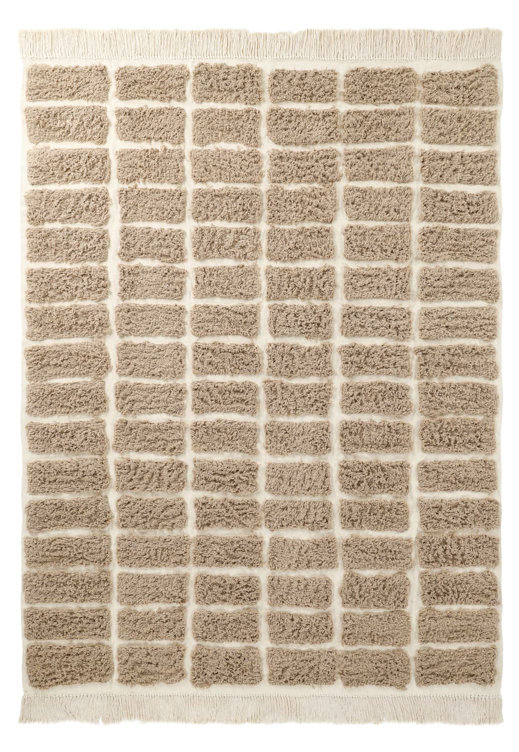 Ryamattor - Zola Natural Cotton Shaggy (beige) (Storlek: 160 x 230 cm)