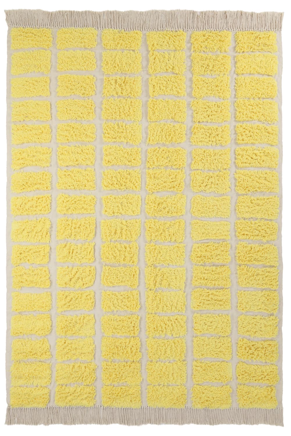 Ryamattor - Zola Natural Cotton Shaggy (gul) (Storlek: 80 x 150 cm)