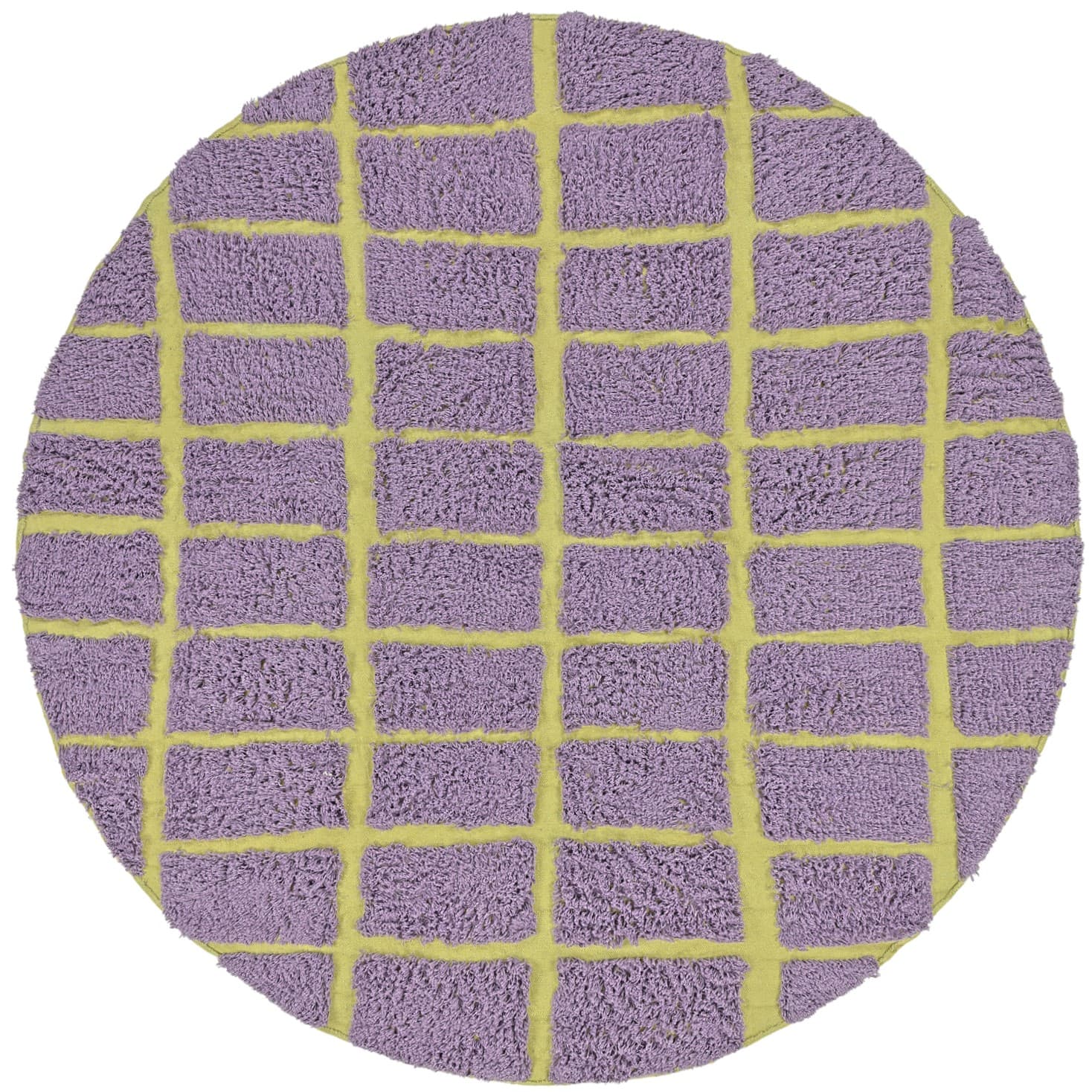 Rund Matta - Zola Natural Cotton Shaggy (lila) (Storlek: Ø 240 cm)
