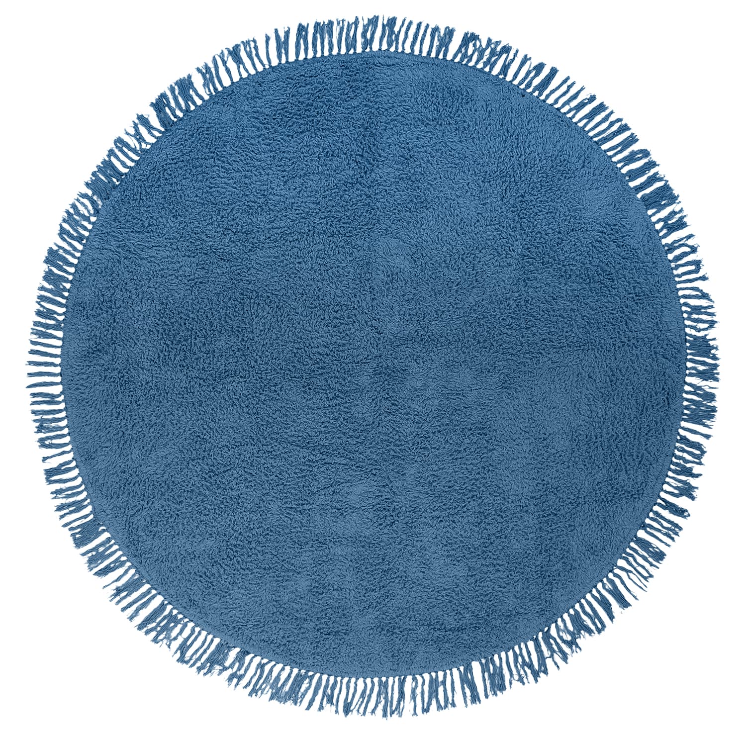 Rund matta - Alba Natural Cotton Shaggy (blå) (Storlek: Ø 200 cm)