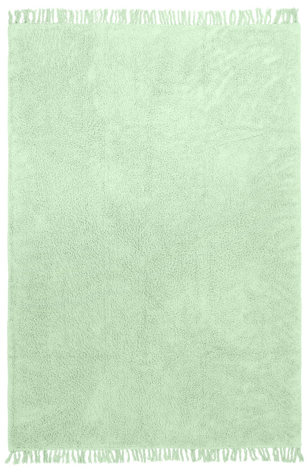 Ryamattor - Alba Natural Cotton Shaggy (ljusgrön) (Storlek: 80 x 250 cm)