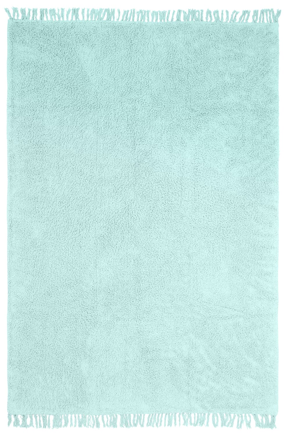 Ryamattor - Alba Natural Cotton Shaggy (turkos) (Storlek: 200 x 290 cm)