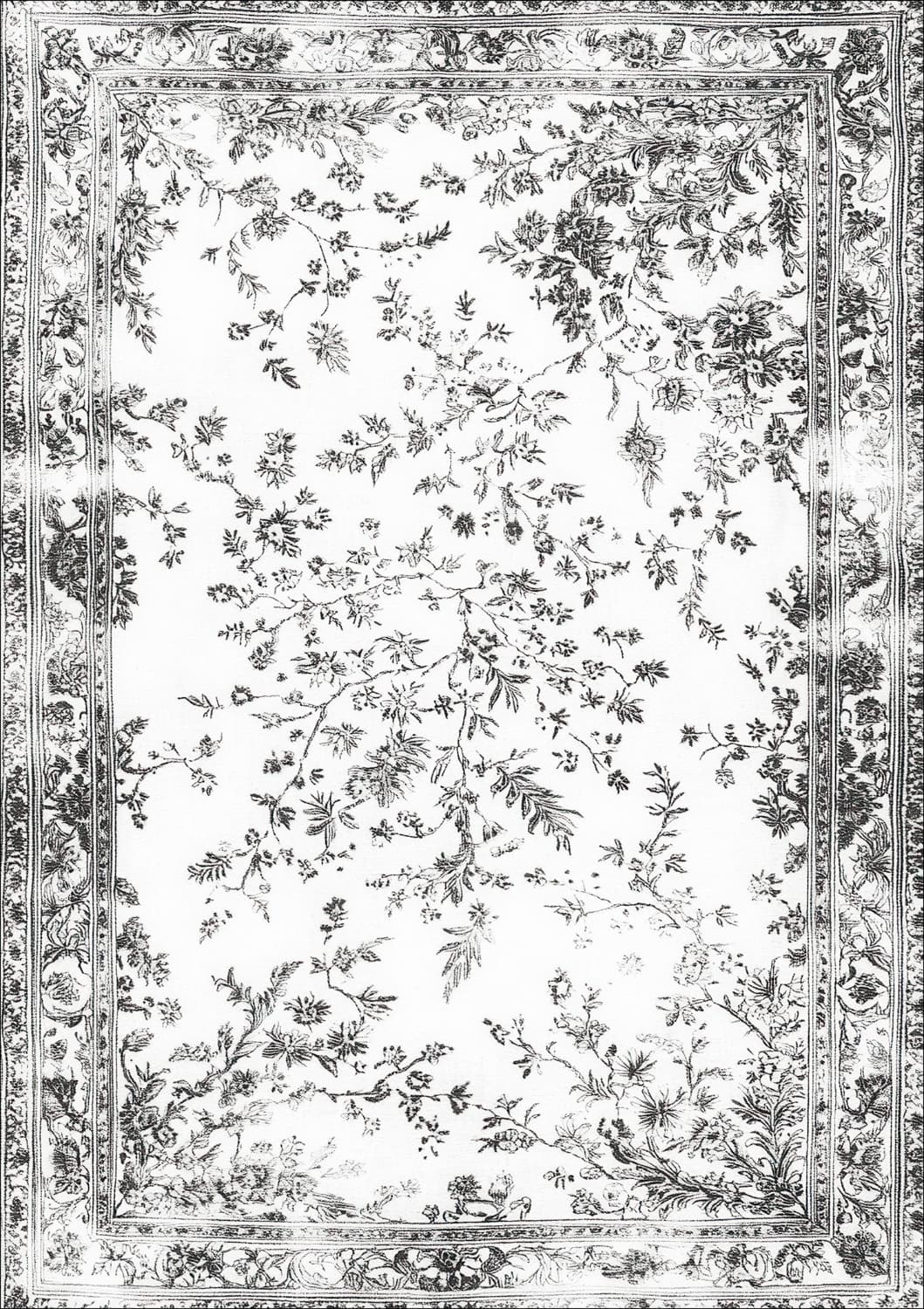 Wiltonmatta - Tulum (svart/vit) (Storlek: 240 x 340 cm)