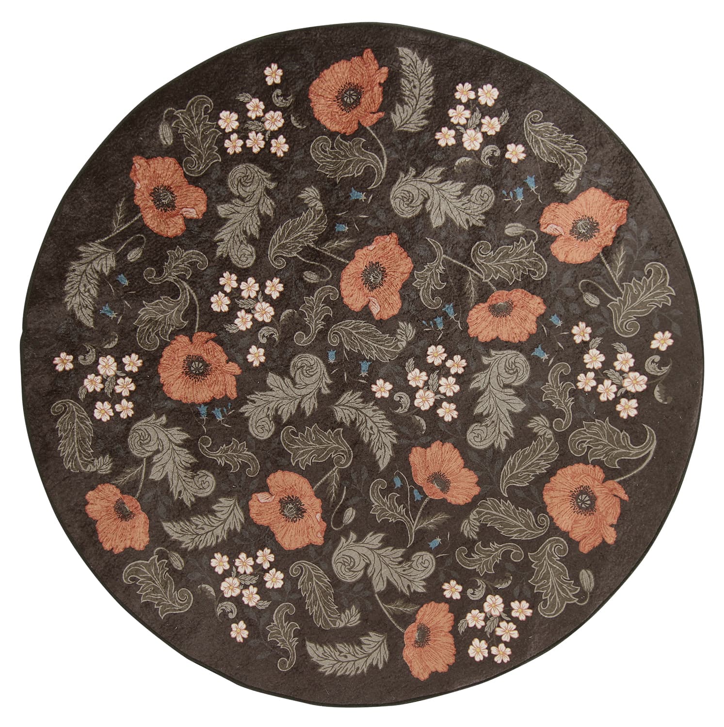 Rund matta - Poppy (svart) (Storlek: Ø 160 cm)