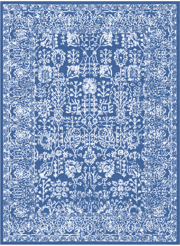 Wiltonmatta - Menfi (blå) (Storlek: 200 x 280 cm)