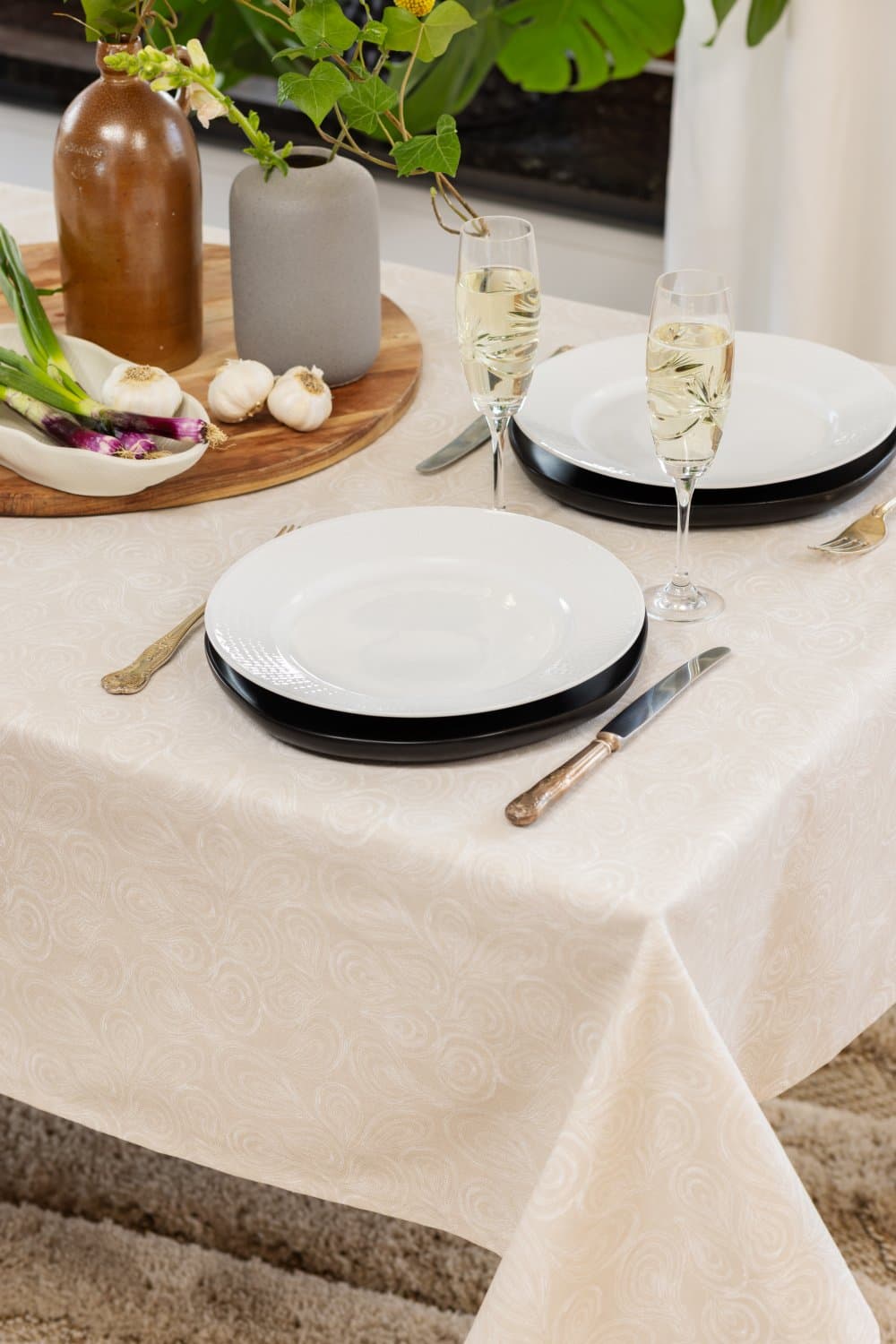 Dukar - Bomullsduk Merja (beige) (Storlek: 140 x 250)