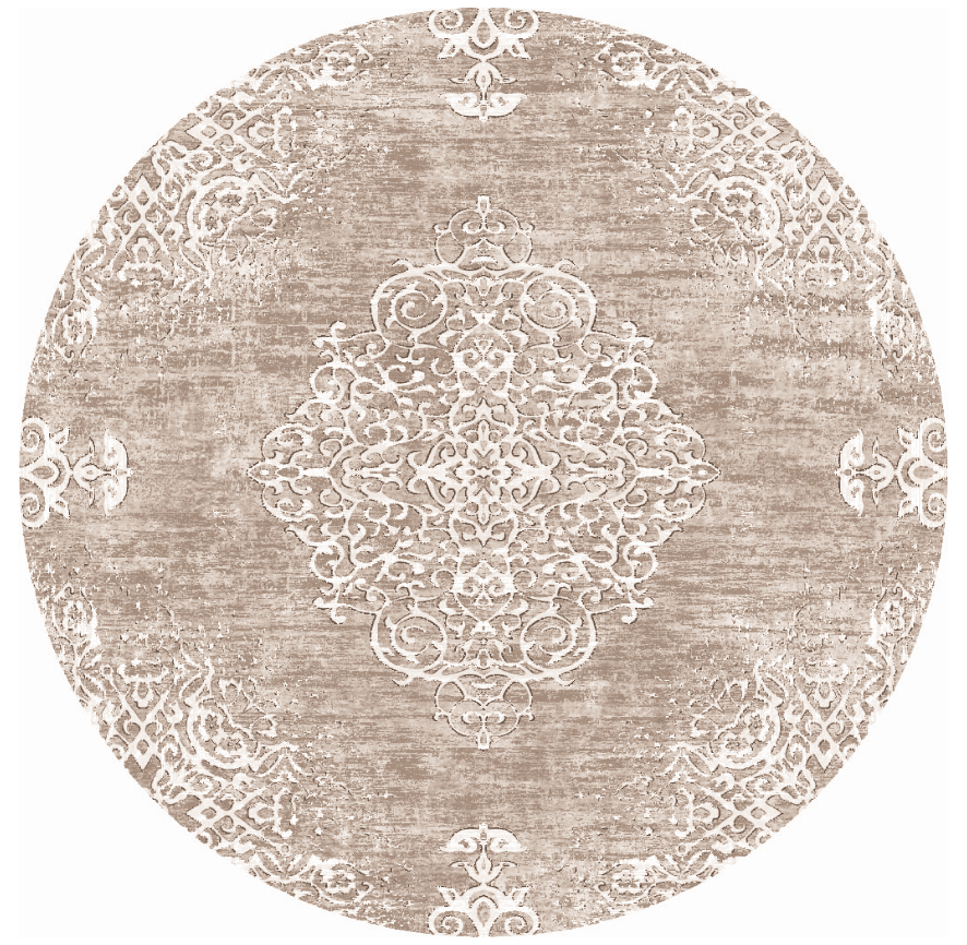 Rund matta - Milazzo (beige) (Storlek: Ø 200 cm)