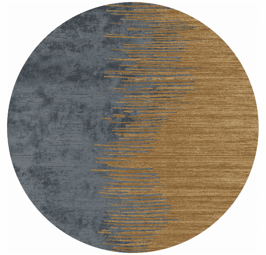 Rund matta - Mileto (grå/guld) (Storlek: Ø 160 cm)