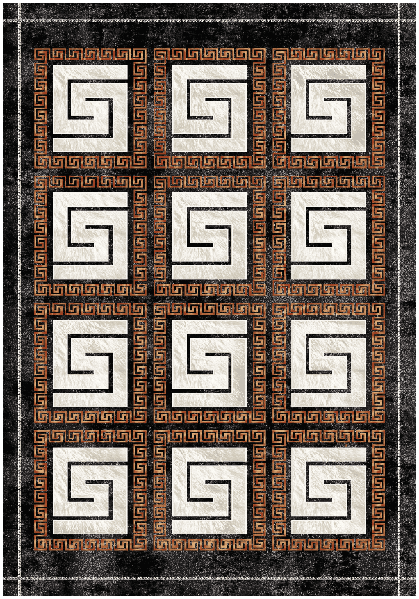 Wiltonmatta - Milos (svart/vit) (Storlek: 200 x 280 cm)
